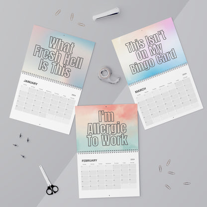 COLOR Sassy Adulting is Hard Here We Fu**ing Go Again Sassy Quote Calendar for 2024 Funny rude Desk Accessories Office and Home Decor