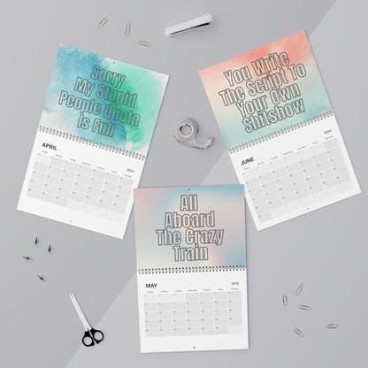 COLOR Sassy Adulting is Hard Here We Fu**ing Go Again Sassy Quote Calendar for 2024 Funny rude Desk Accessories Office and Home Decor