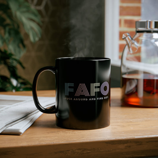 Pastel FAFO Fuck Around Find Out Coffee Mug - Funny Coffee Lover Gifts - Caffeine Addict Coffee Gifts