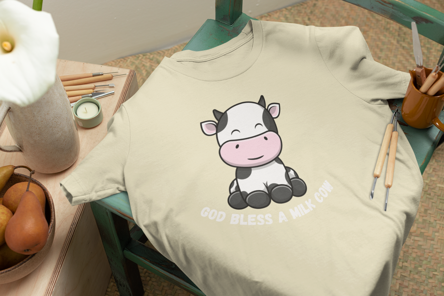 Cute God Bless A Milk Cow T Shirt - Cute Gifts For Farmers And Cow Lovers