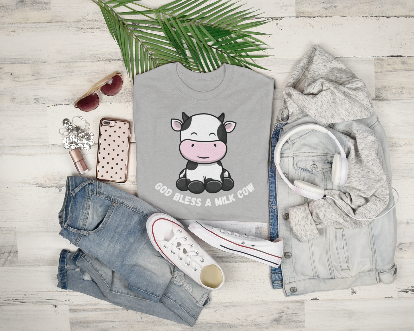 Cute God Bless A Milk Cow T Shirt - Cute Gifts For Farmers And Cow Lovers